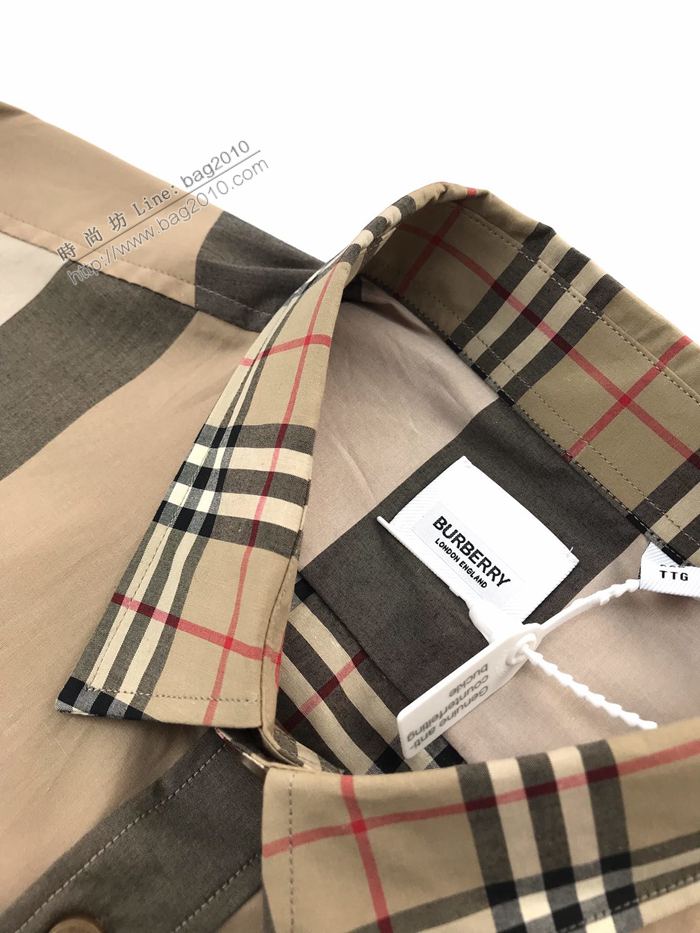 Burberry男裝 巴寶莉2020新款拼接剪裁長袖襯衫  ydi3281